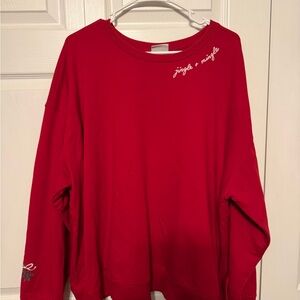 Ava & Viv Red "jingle + mingle" Crewneck Sweatshirt